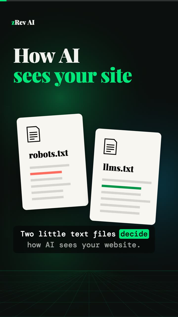 How AI sees your site: two text files, robots.txt and llms.txt